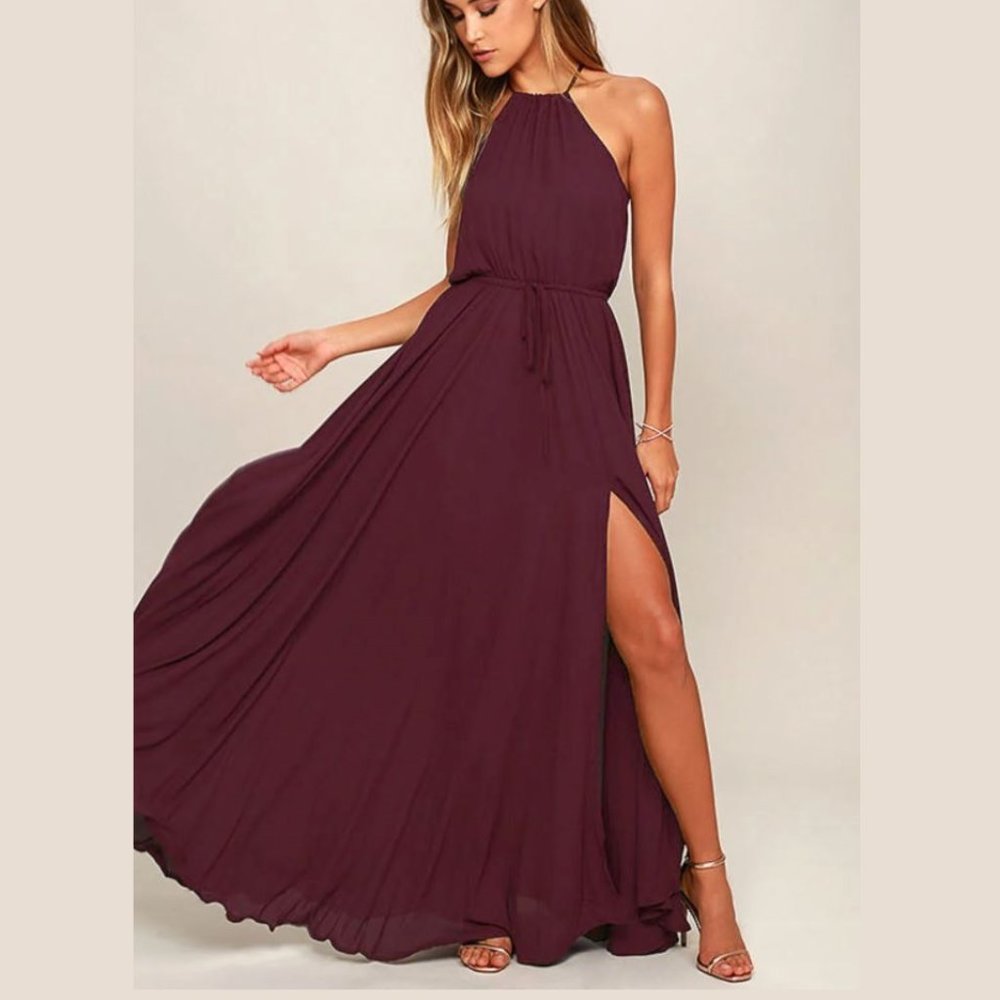 Lulus Essence of Style Plum Purple Maxi Dress S - Picture 3 of 5